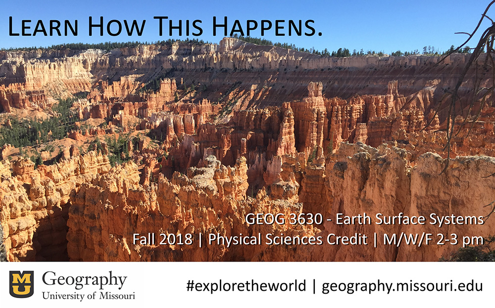 Enroll in Geog 3630: Earth Surface Systems
